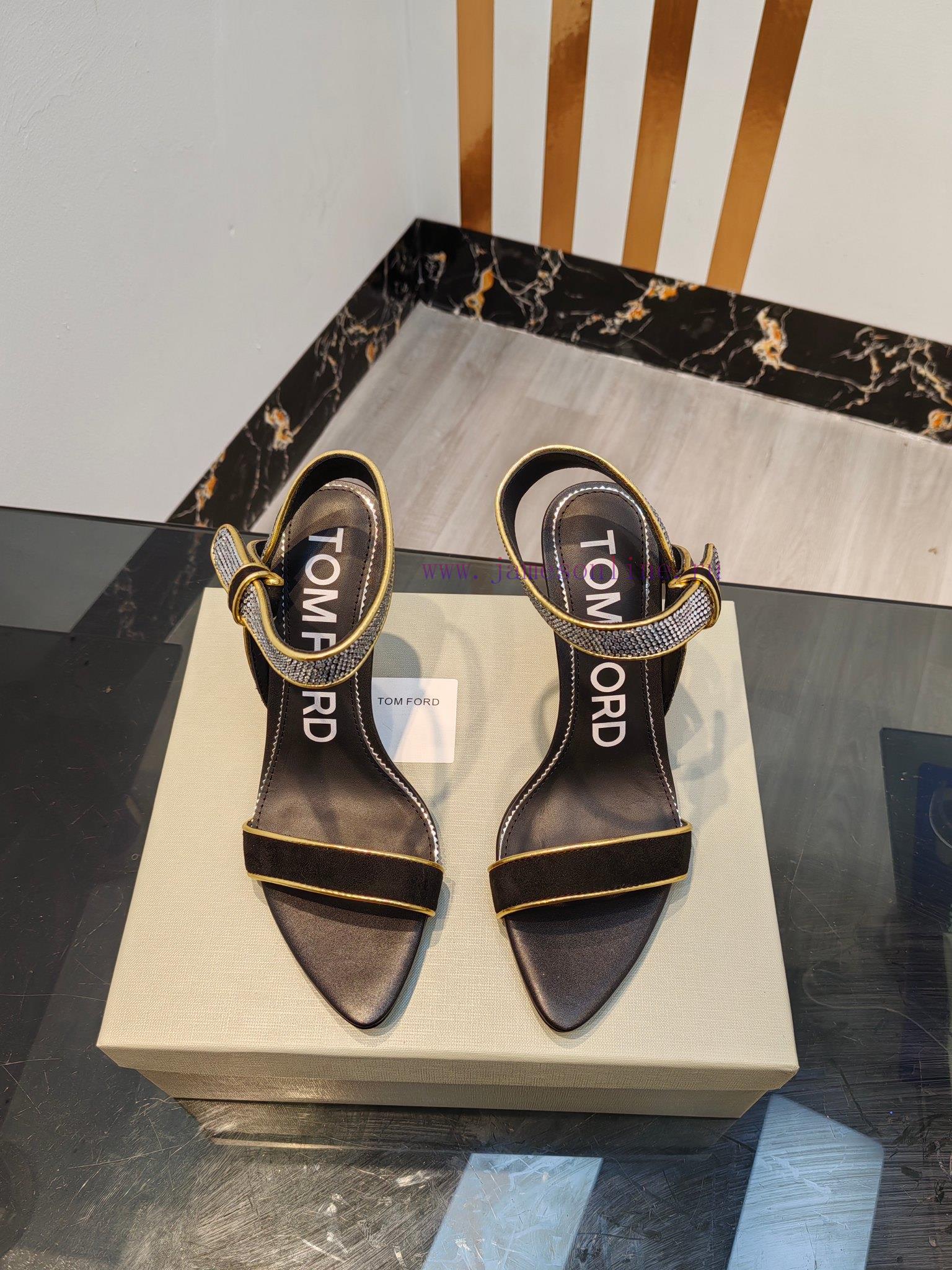 TOM FORD Top High Heel Hollow SandalsImported Yangjing Shoe Upper With Czech DiamondsFoot Pad S fg7sgatv - Image 2