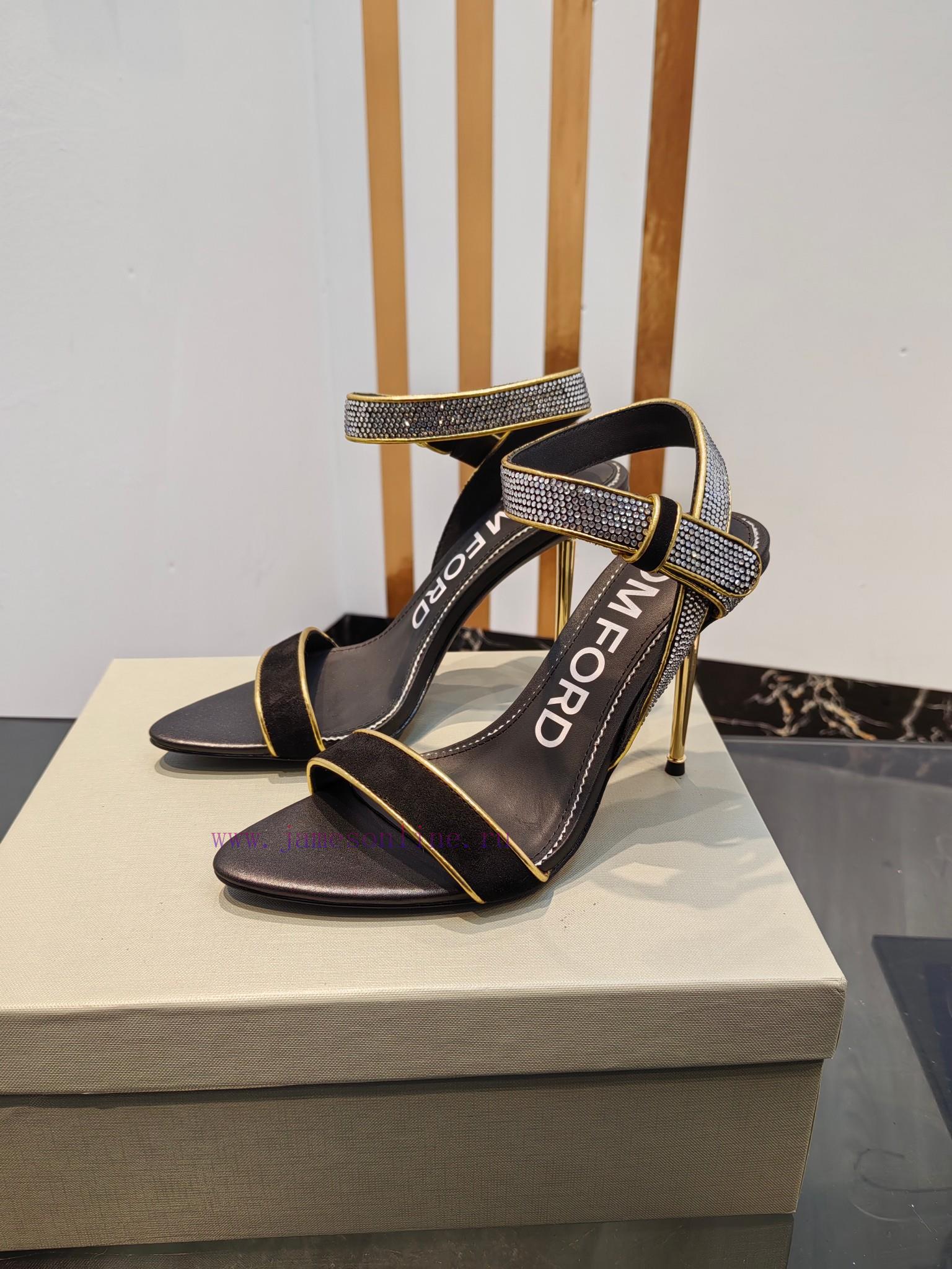 TOM FORD Top High Heel Hollow SandalsImported Yangjing Shoe Upper With Czech DiamondsFoot Pad S fg7sgatv - Image 4