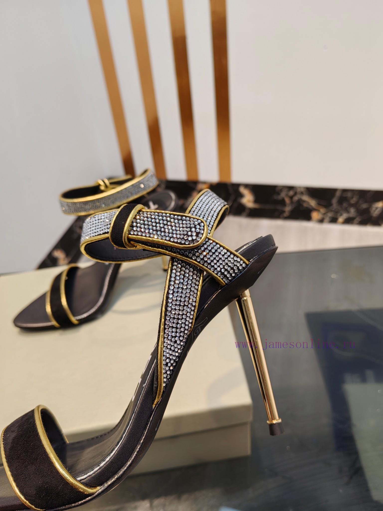 TOM FORD Top High Heel Hollow SandalsImported Yangjing Shoe Upper With Czech DiamondsFoot Pad S fg7sgatv - Image 5
