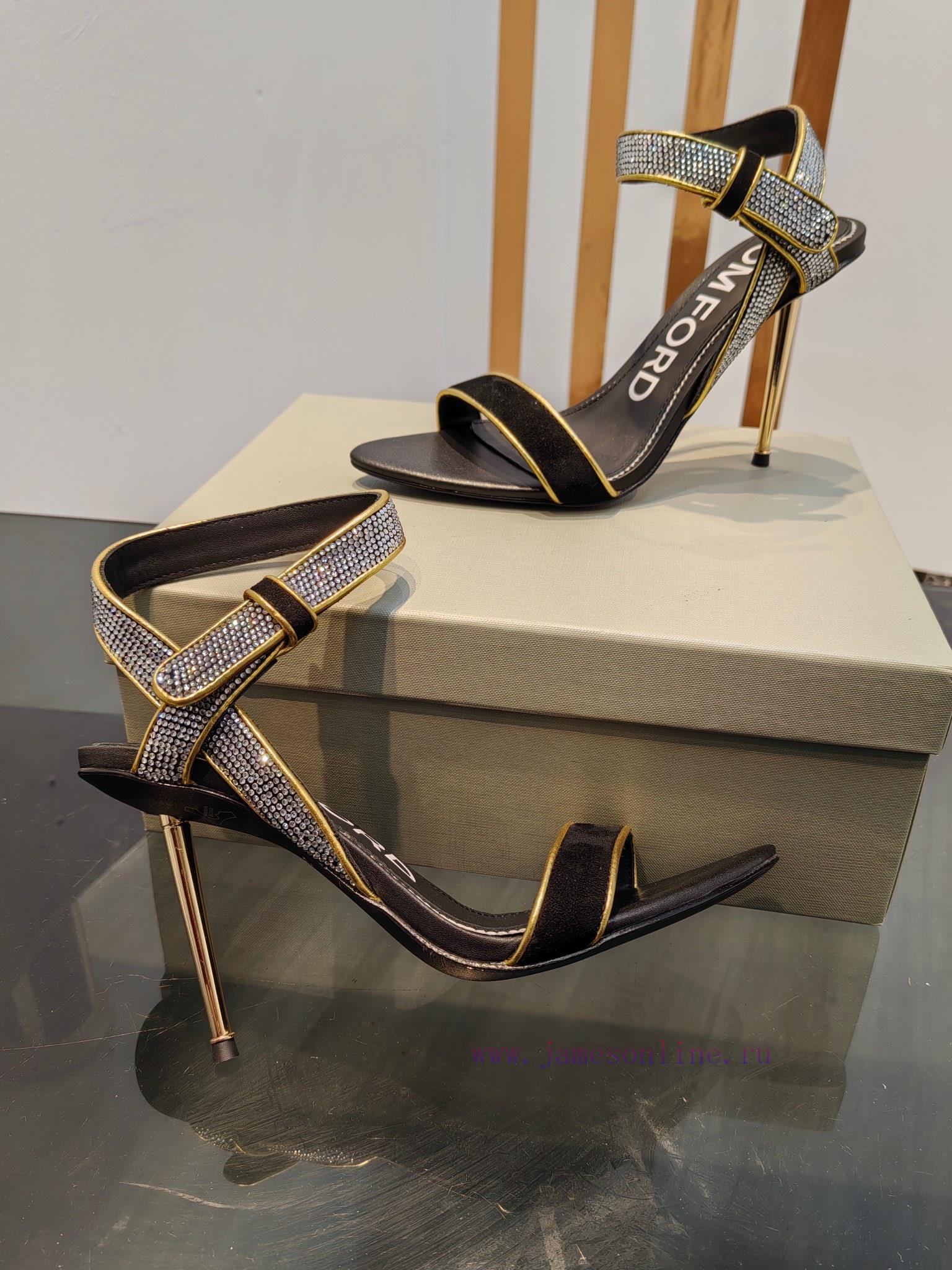 TOM FORD Top High Heel Hollow SandalsImported Yangjing Shoe Upper With Czech DiamondsFoot Pad S fg7sgatv - Image 10
