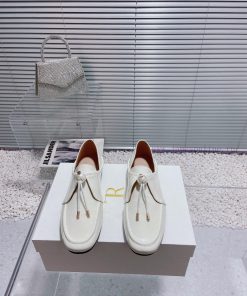 Top Of The Line The Row New Simple And Fashionable Pearl Lace Up Wrinkled Patent Leather Single 3669uft6