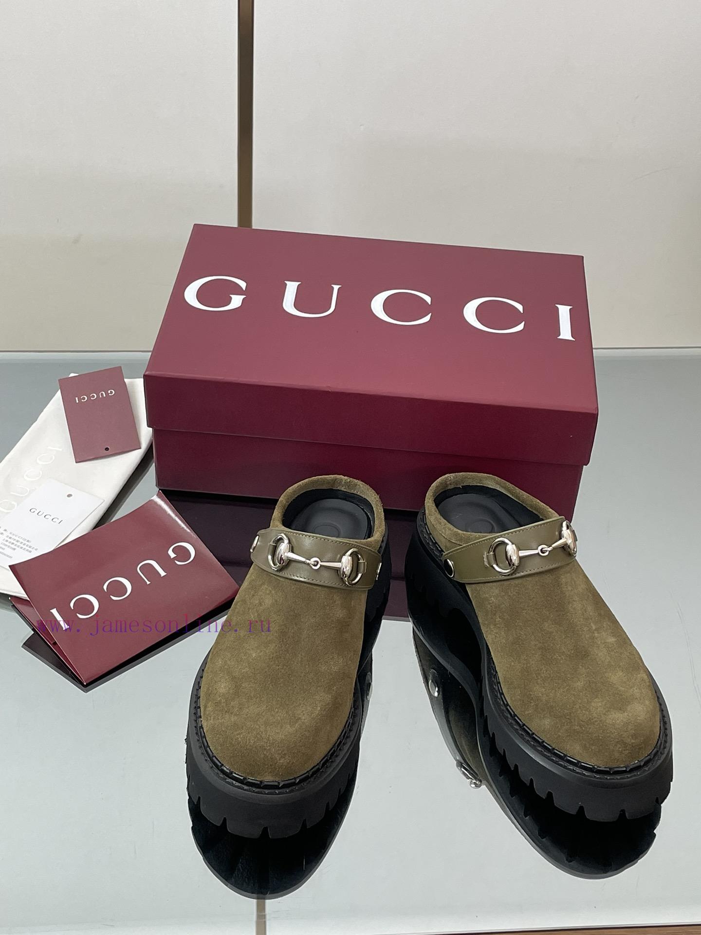 2025 Early Autumn GUCCI Women's Horseneck Buckle M ü Ller Shoes New Grooved Sole Le Fu Shoes La a0vwy513 - Image 3
