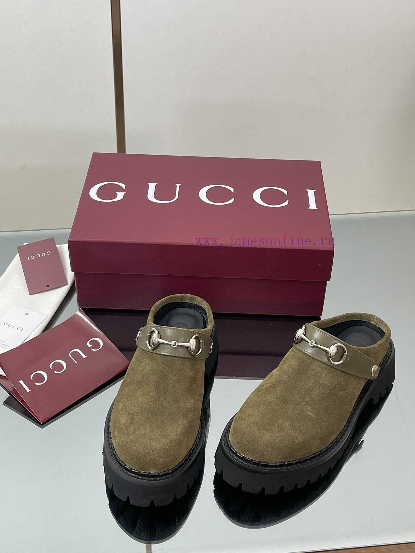 2025 Early Autumn GUCCI Women's Horseneck Buckle M ü Ller Shoes New Grooved Sole Le Fu Shoes La a0vwy513 - Image 4