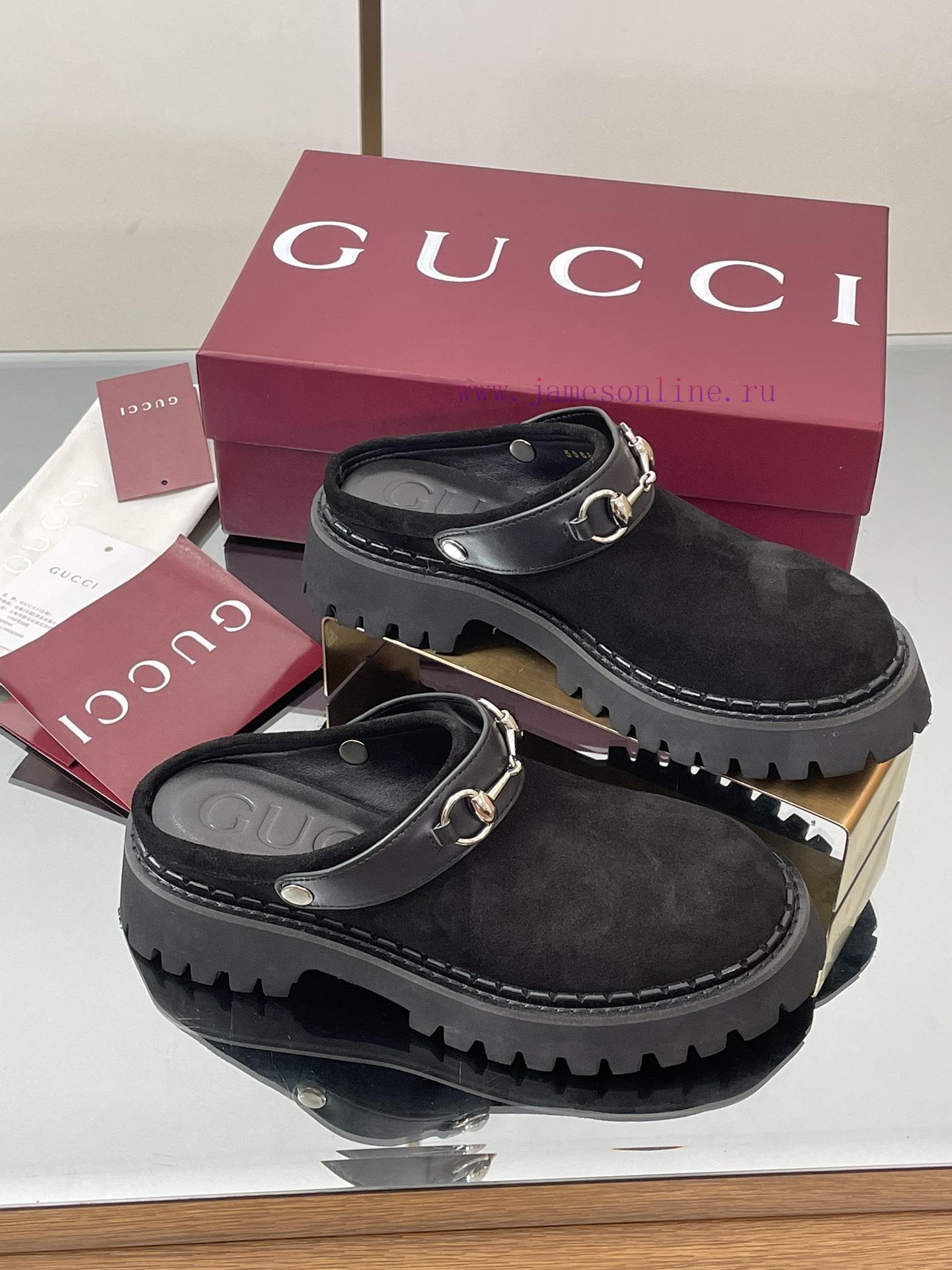 2025 Early Autumn GUCCI Women's Horseneck Buckle M ü Ller Shoes New Grooved Sole Le Fu Shoes La 5mk5bbvl - Image 2