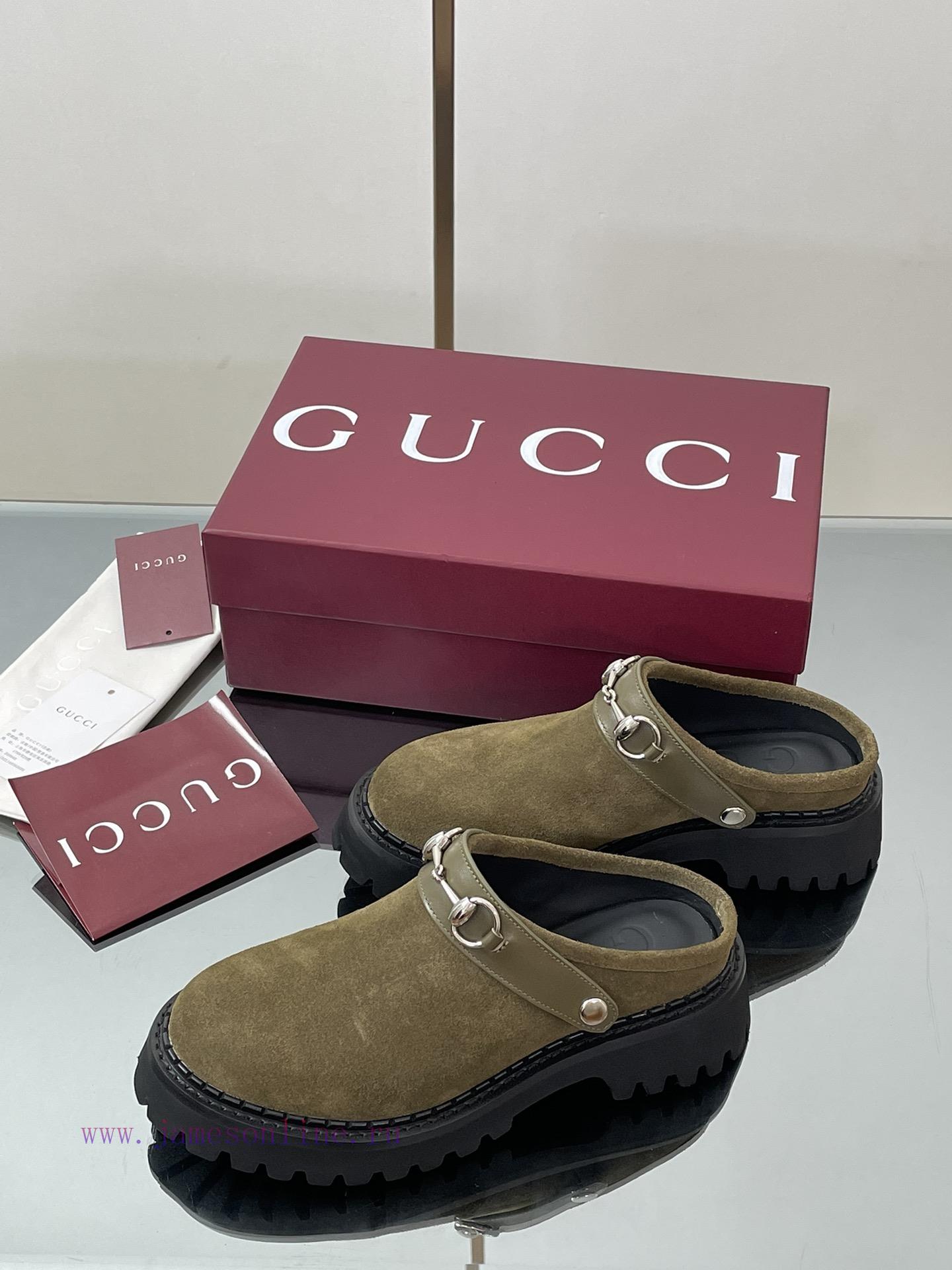 2025 Early Autumn GUCCI Women's Horseneck Buckle M ü Ller Shoes New Grooved Sole Le Fu Shoes La a0vwy513 - Image 5