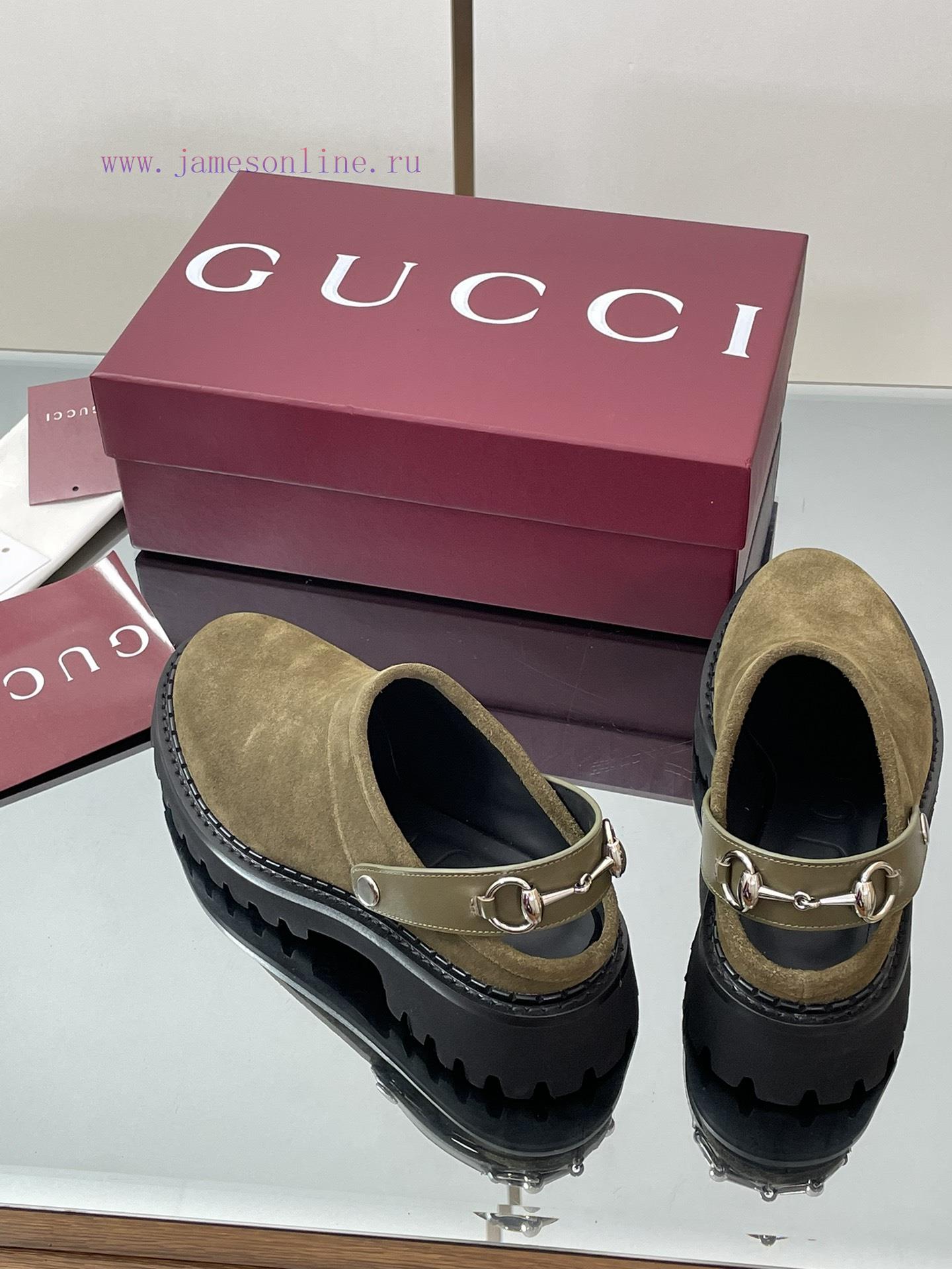 2025 Early Autumn GUCCI Women's Horseneck Buckle M ü Ller Shoes New Grooved Sole Le Fu Shoes La a0vwy513 - Image 7