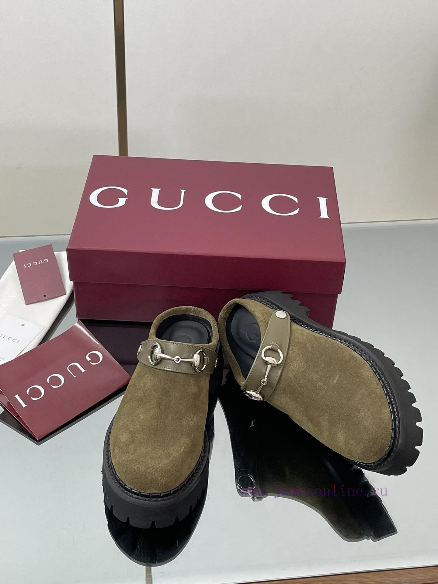 2025 Early Autumn GUCCI Women's Horseneck Buckle M ü Ller Shoes New Grooved Sole Le Fu Shoes La a0vwy513 - Image 8